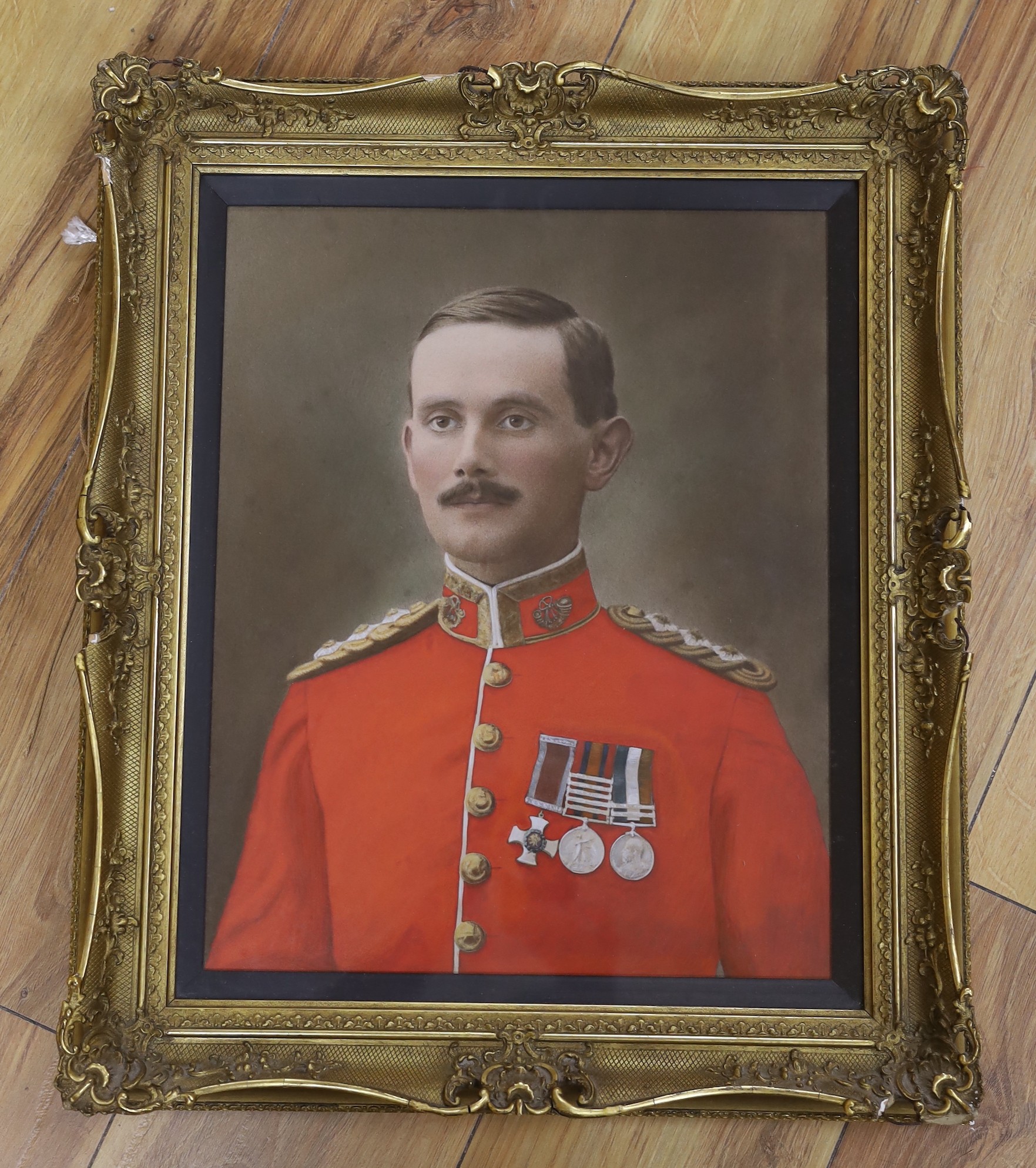 English School c.1900, hand tinted photograph, Portrait of Captain William Northey DSO, 37 x 30cm